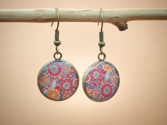 Boucles d’oreilles – Jardin persan aux teintes brûlantes