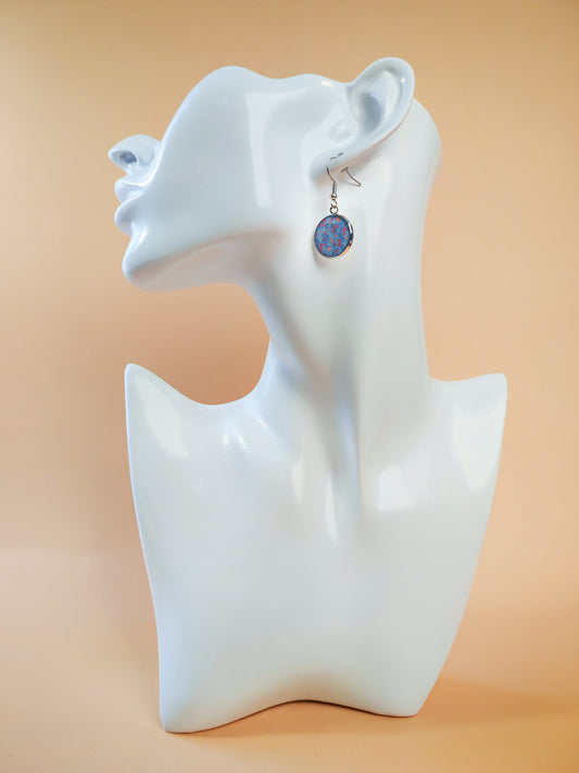 Boucles d’oreilles – Jardin givré en fleurs pastel