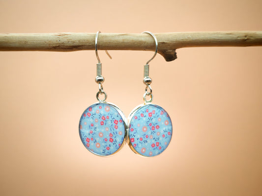 Boucles d’oreilles – Jardin givré en fleurs pastel