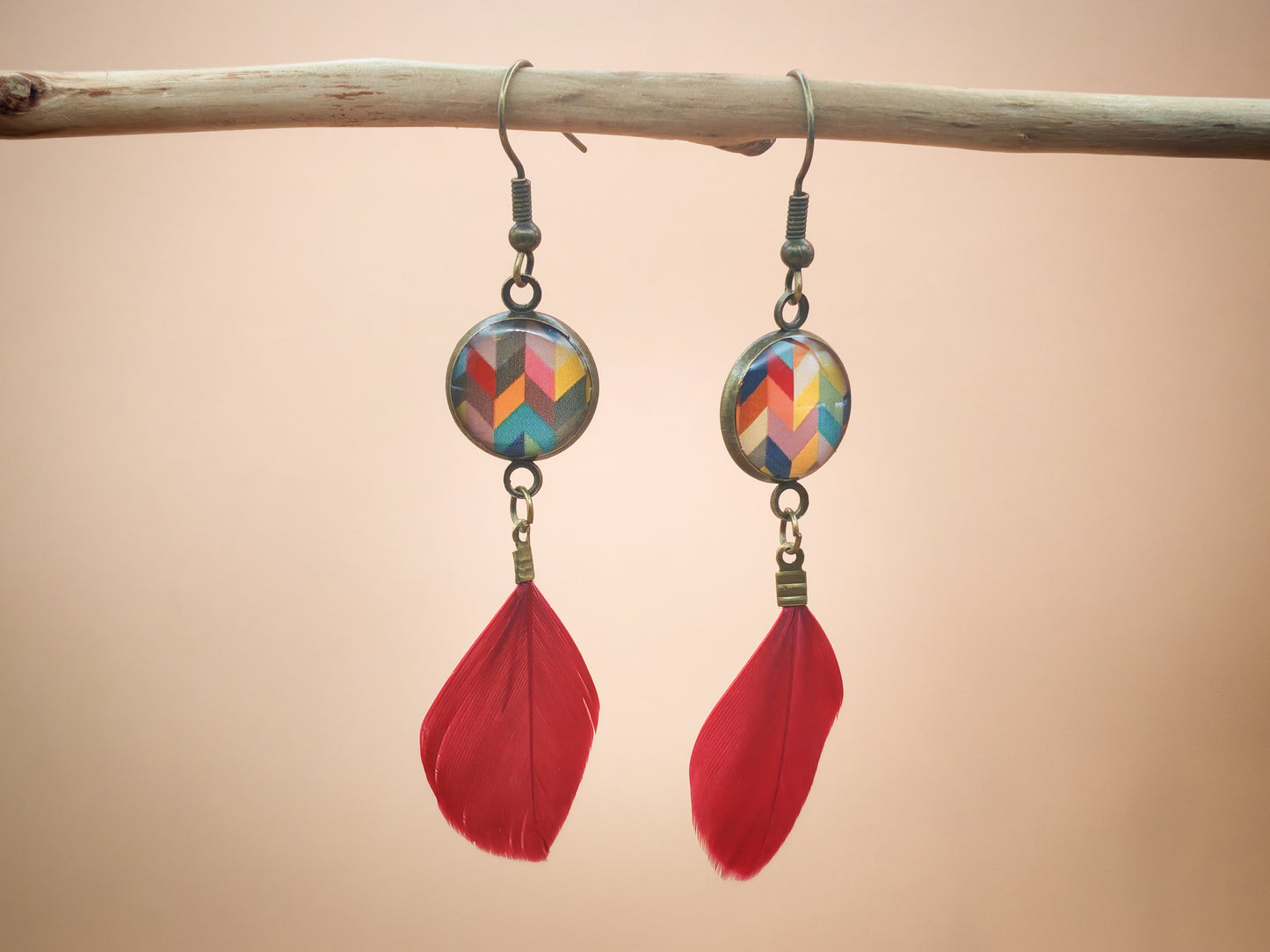 Boucles d'oreilles – Chevron flamboyant