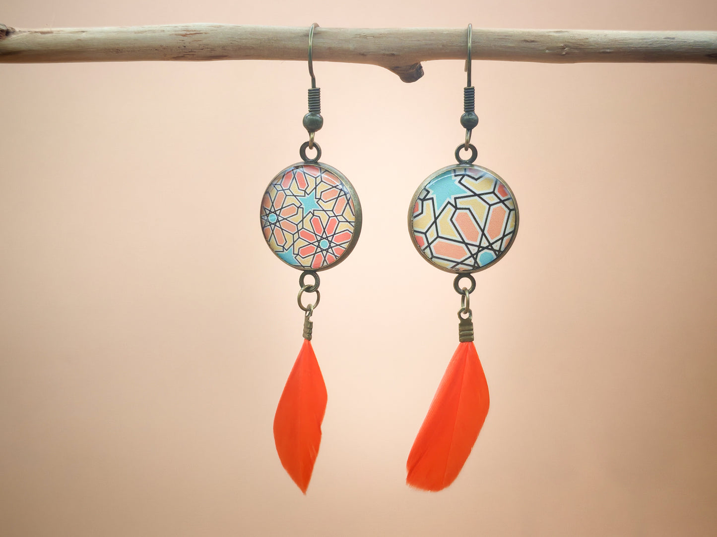 Boucles d'oreilles – Éclats corail