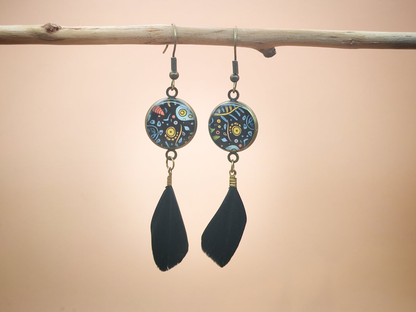 Boucles d'oreilles – Abstraction nocturne