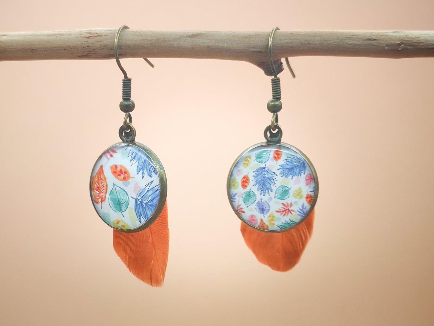 Boucles d'oreilles – Feuilles d’aquarelle
