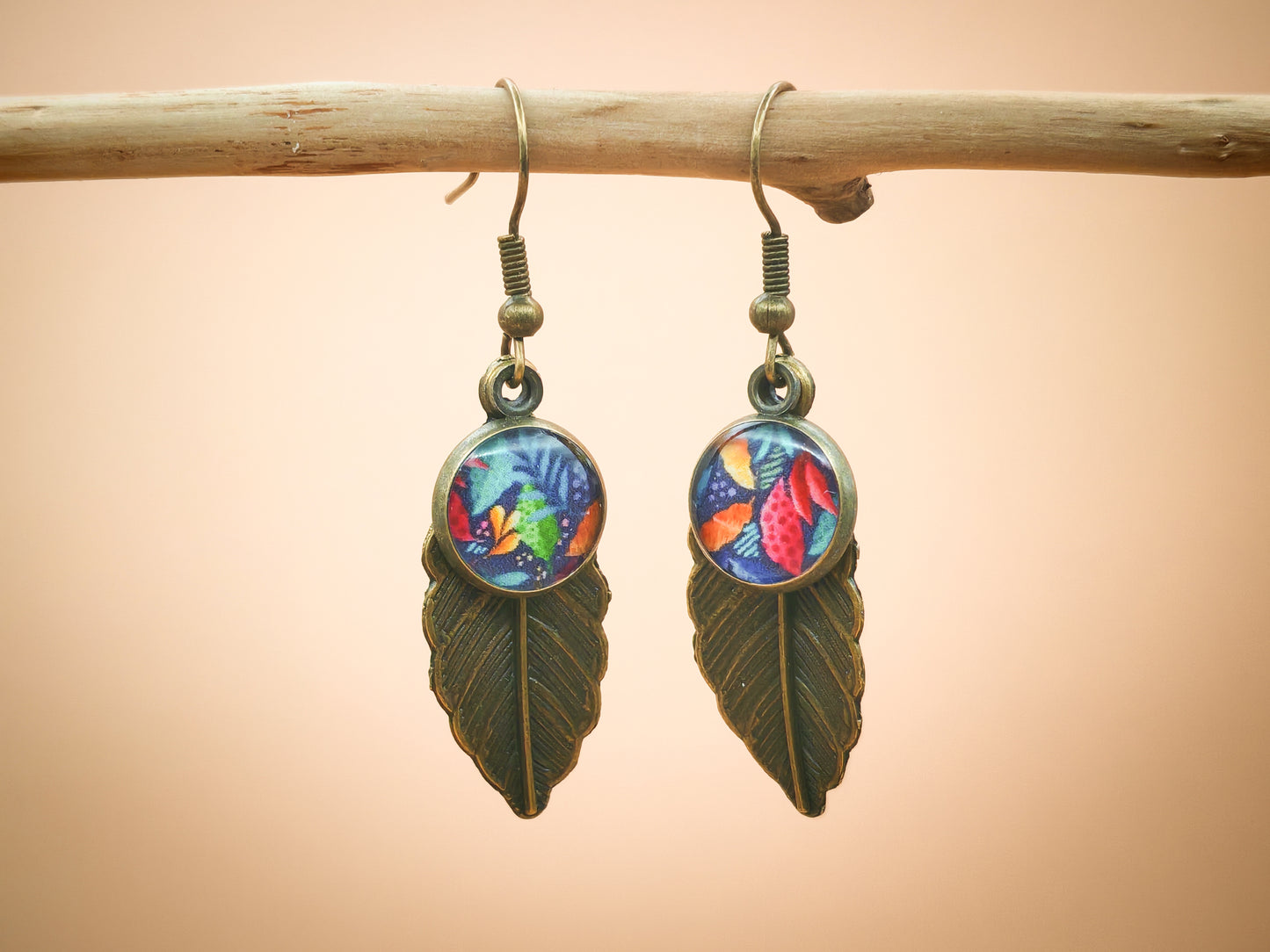 Boucles d’oreilles – Feuillage flamboyant