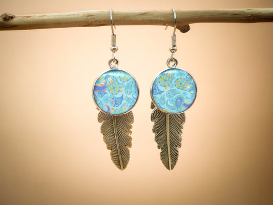 Boucles d'oreilles - Bleu des songes