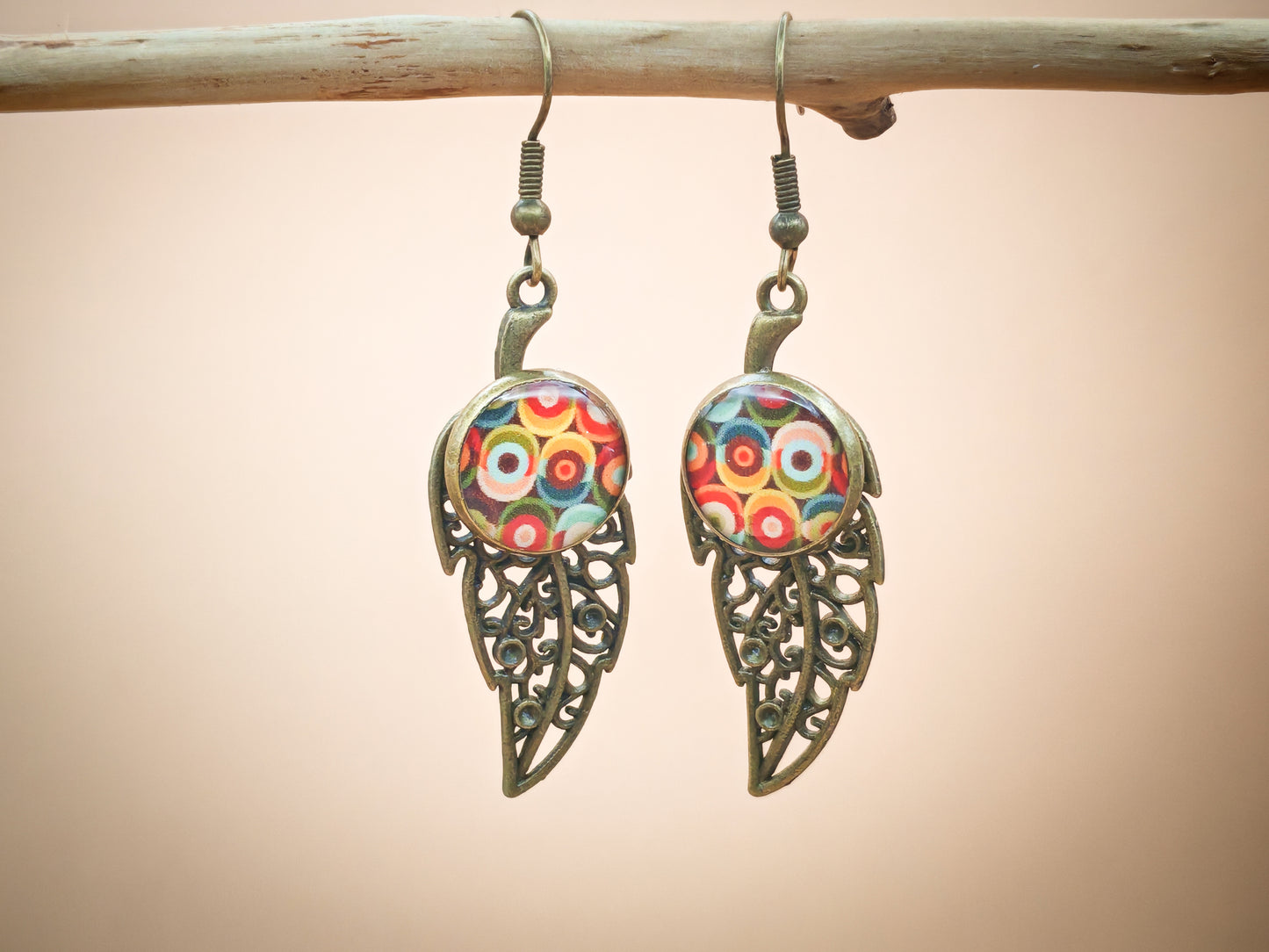 Ensemble bracelet + boucles d’oreilles – Cercles rétro