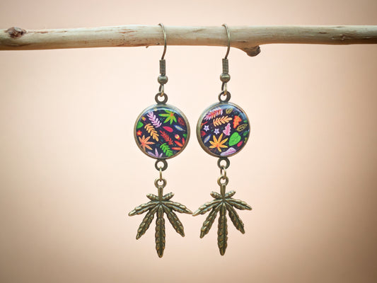 Boucles d’oreilles – Éclats végétaux