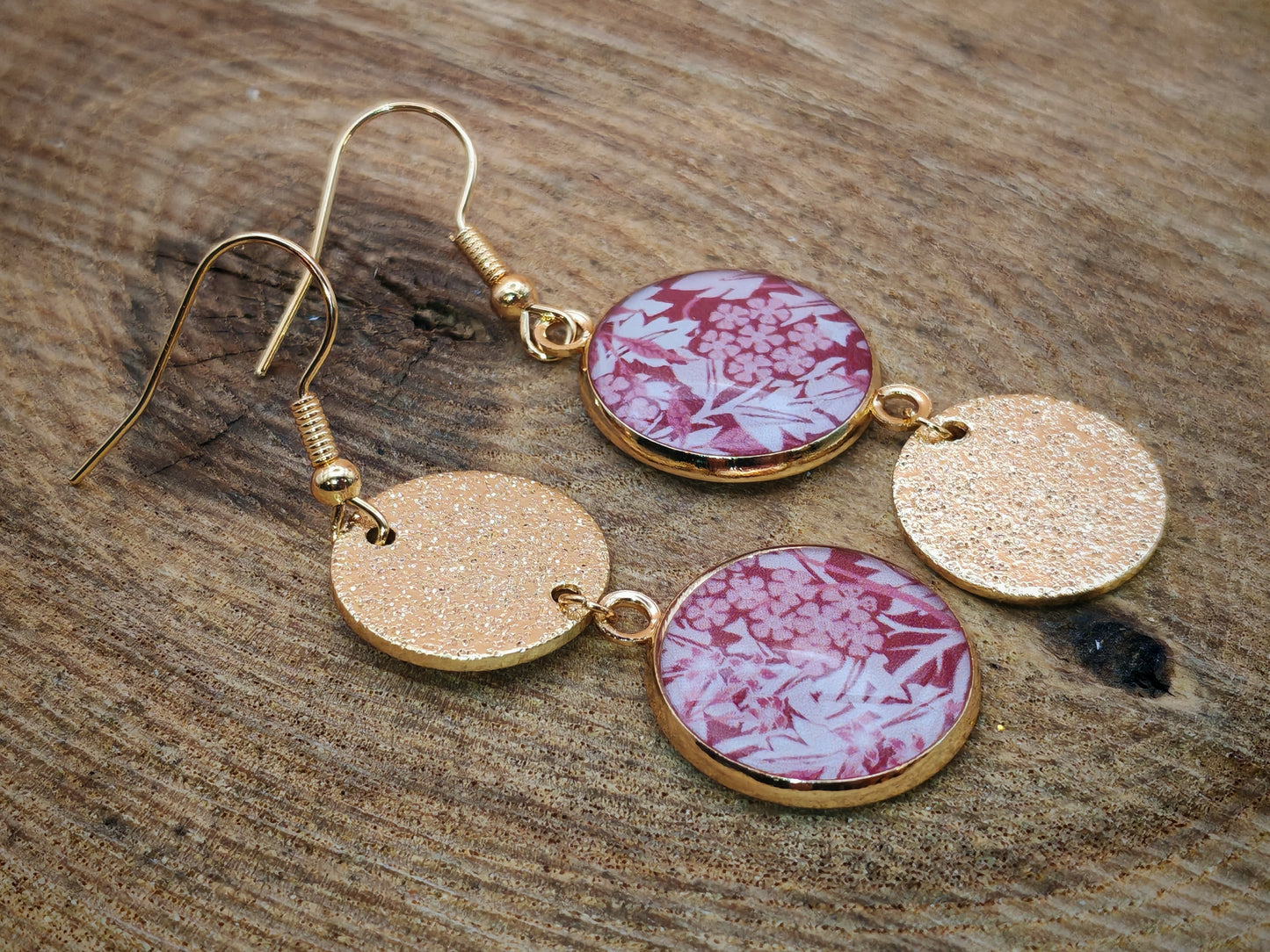 Boucles d'oreilles – Pétales d’or rose