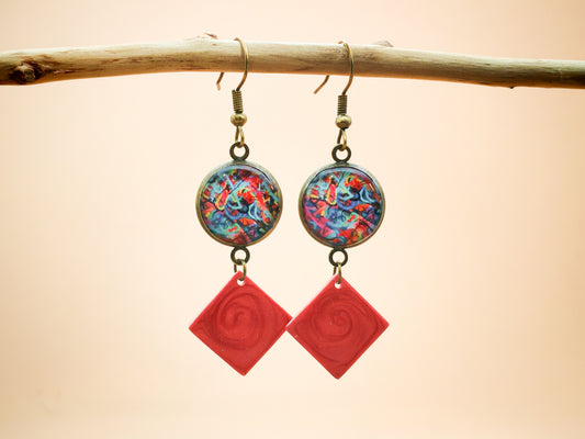 Boucles d'oreilles – Éclat carmin