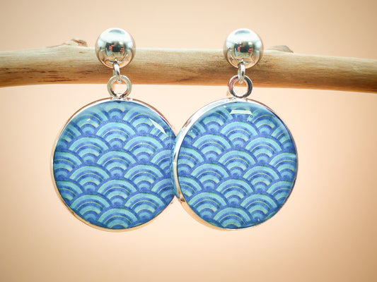Boucles d’oreilles – Vagues indigo