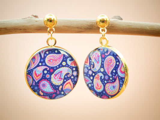 Boucles d’oreilles – Nuit étoilée en paisley