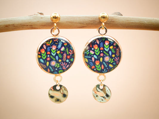 Boucles d’oreilles – Jardin secret à la nuit tombée