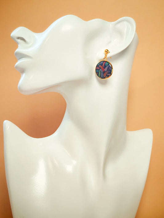 Boucles d’oreilles – Fougères arc-en-ciel