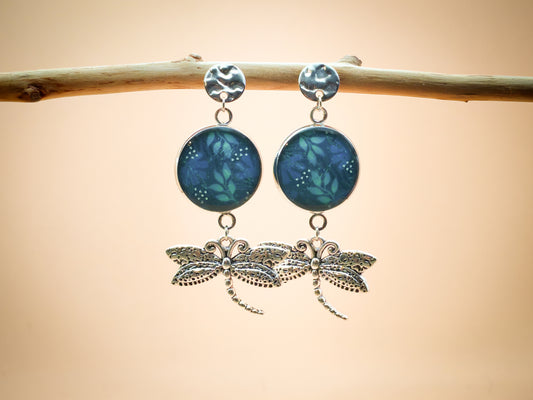 Boucles d'oreilles – Reflets d’étang et danse des libellules