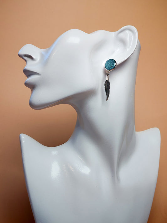 Boucles d’oreilles – Givre turquoise