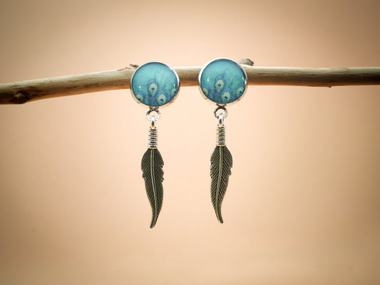Boucles d’oreilles – Reflets de paon