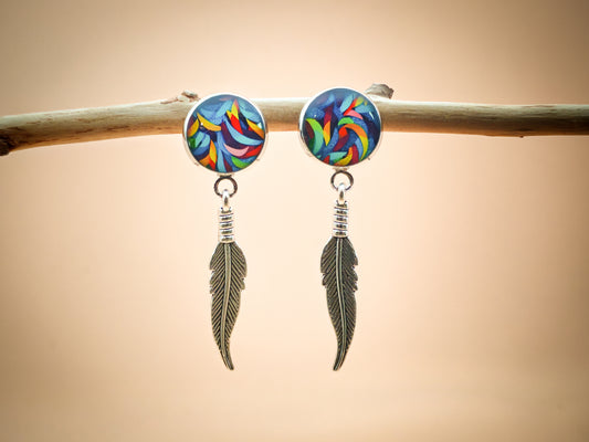 Boucles d’oreilles – Tourbillon multicolore