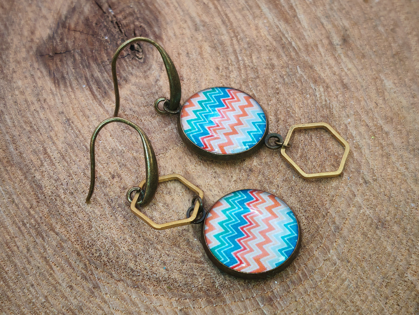 Boucles d’oreilles – Ondes solaires et géométrie bohème