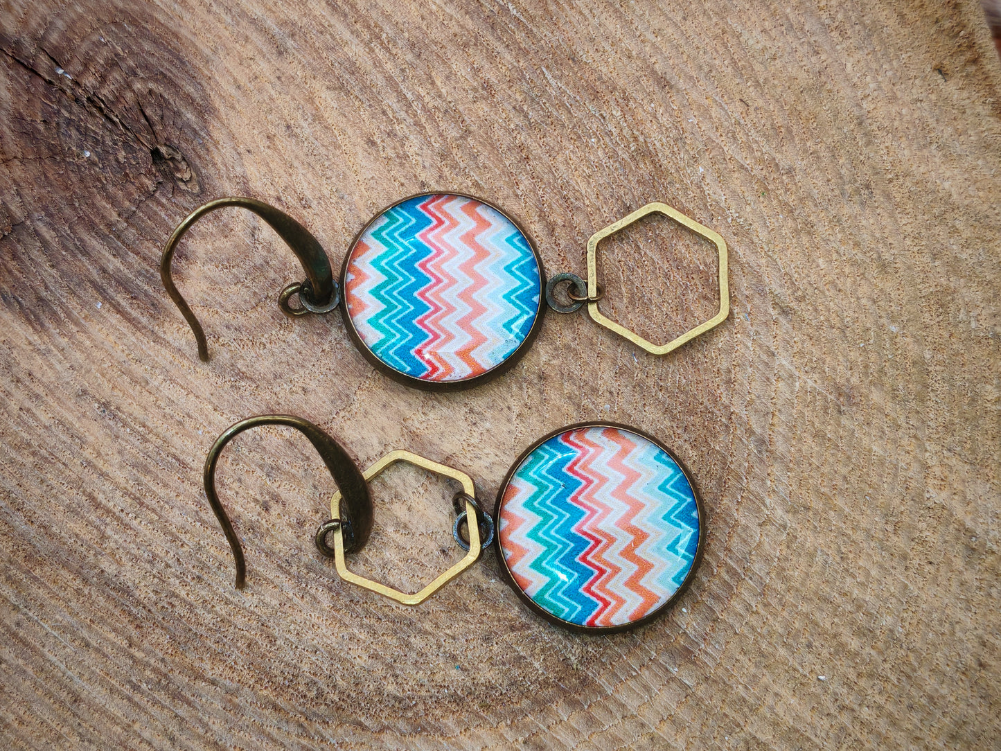 Boucles d’oreilles – Ondes solaires et géométrie bohème