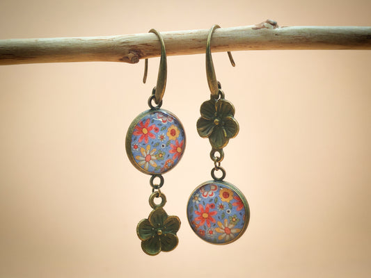 Boucles d’oreilles – Balade florale sous ciel lavande