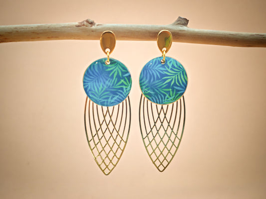 Boucles d’oreilles – Jungle azurée