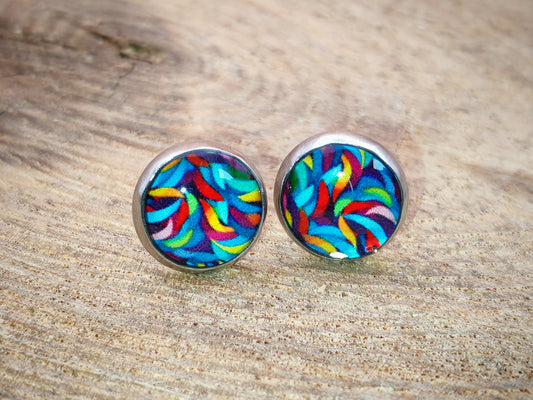 Clous cabochon de 8 mm – Tourbillon multicolore