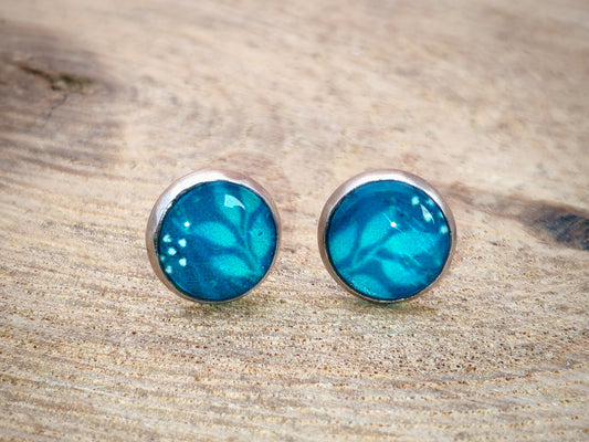 Clous cabochon de 8 mm – Feuillage azur