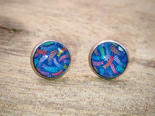 Clous cabochon de 8 mm – Feuilles d’arc-en-ciel