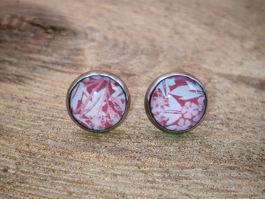 Clous cabochon de 8 mm – Feuilles rosées