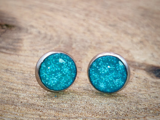 Clous cabochon de 8 mm – Éclat turquoise