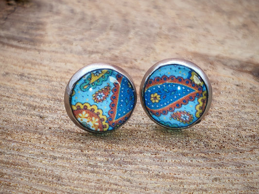 Clous cabochon de 8 mm – Paisley solaire