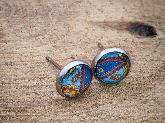 Clous cabochon de 8 mm – Paisley solaire