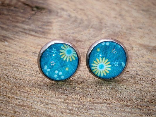 Clous cabochon de 8 mm – Marguerites turquoise