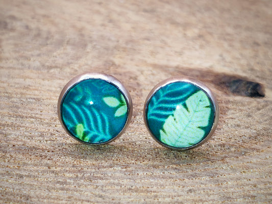 Clous cabochon de 8 mm – Feuilles vert d’eau