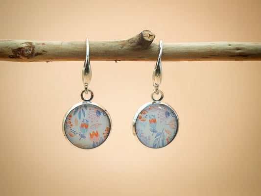 Boucles d’oreilles – Jardin pastel en fleurs légères