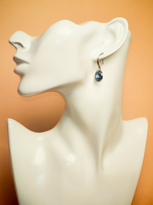 Boucles d’oreilles – Éclats paisley bleu nuit