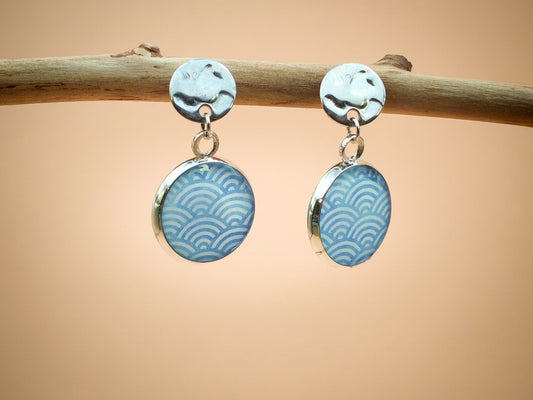 Boucles d’oreilles – Vagues bleues