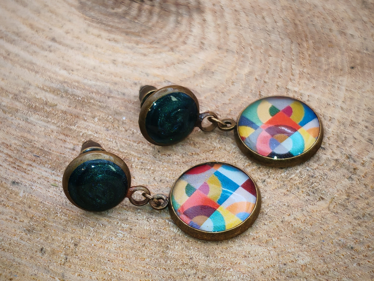 Boucles d’oreilles – Éclats multicolores
