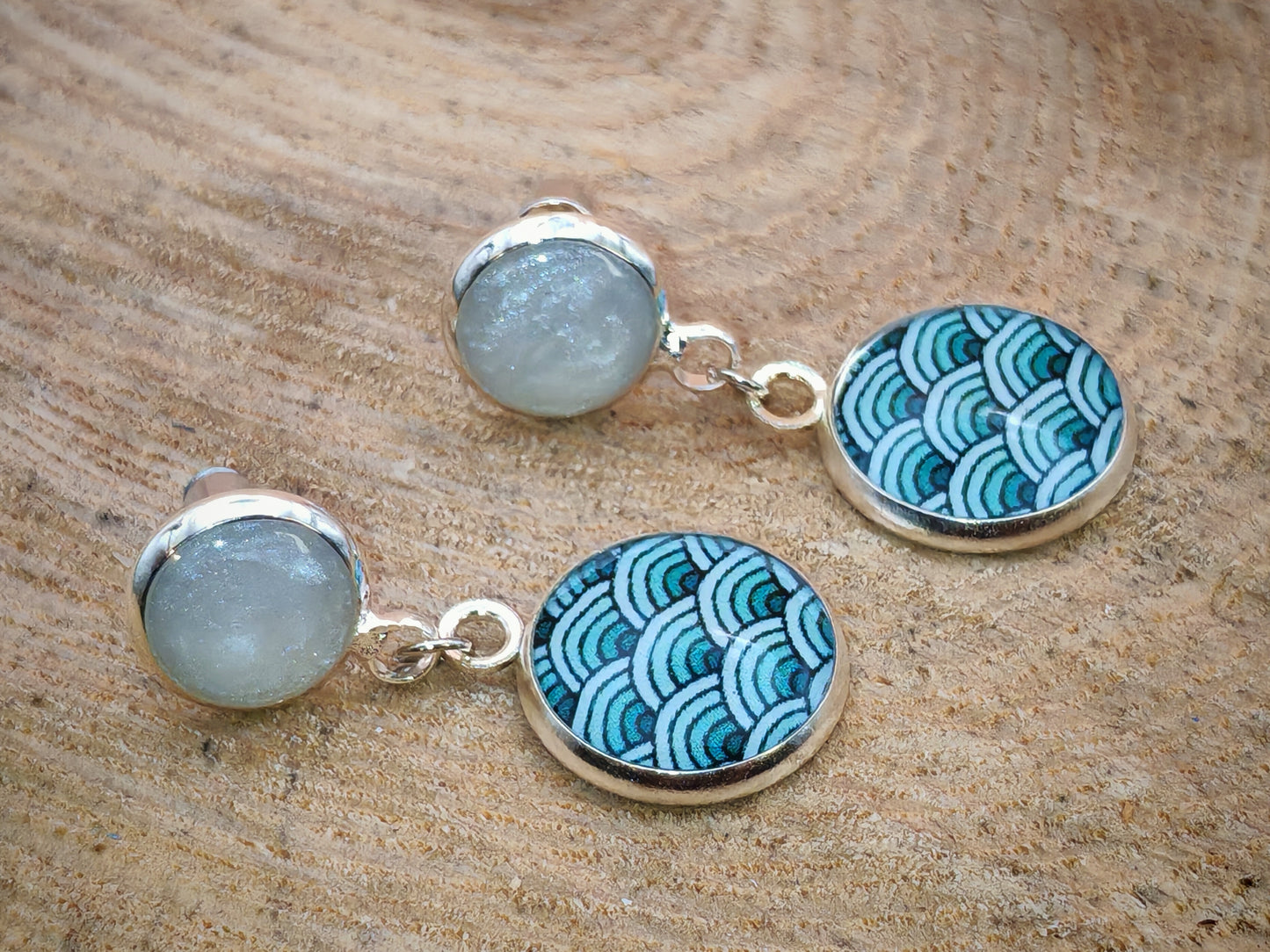 Boucles d’oreilles – Écume turquoise