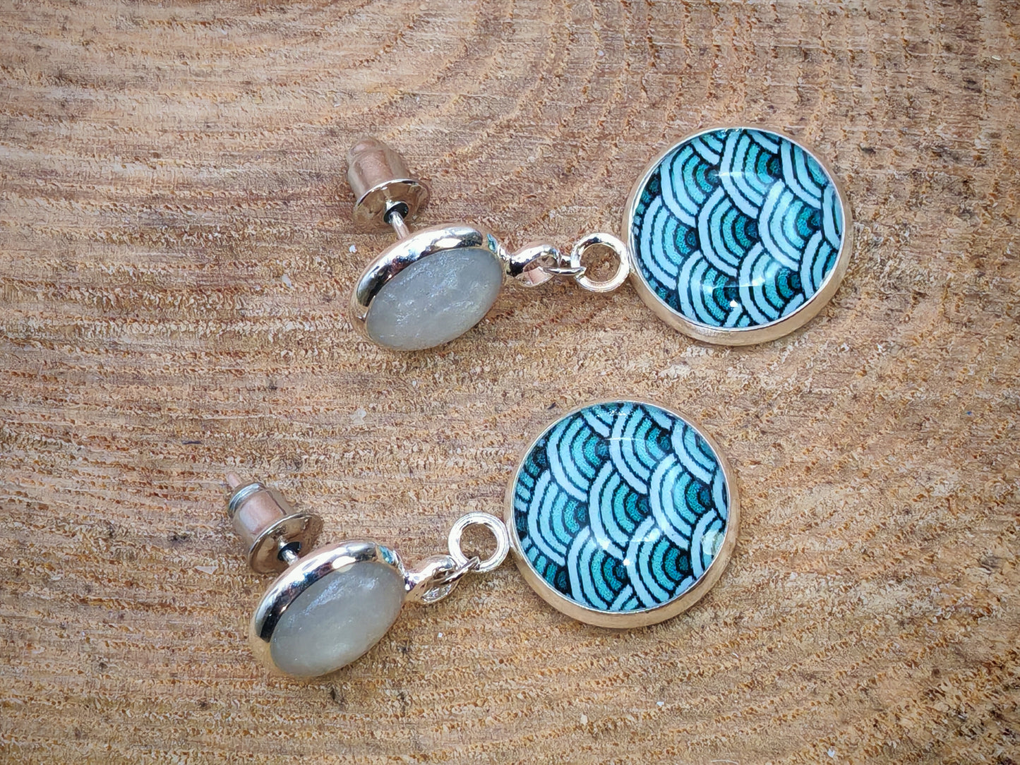 Boucles d’oreilles – Écume turquoise