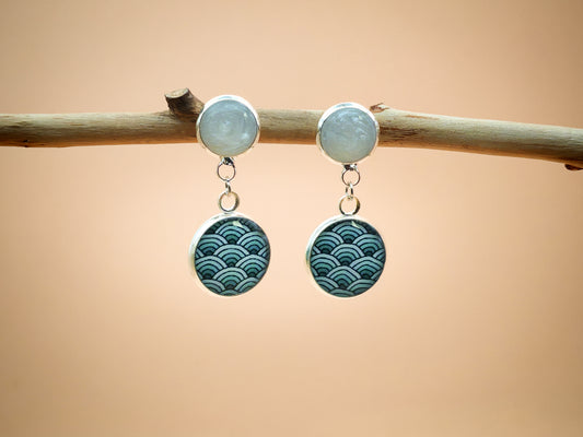 Boucles d’oreilles – Écume turquoise