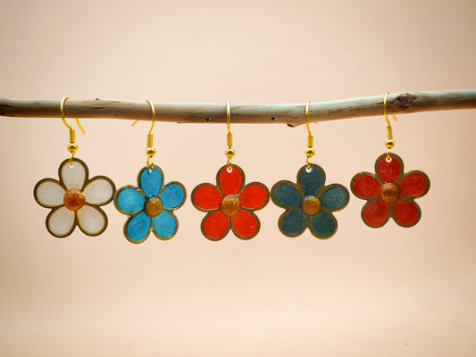 Boucles d’oreilles – Fleurs pigmentées