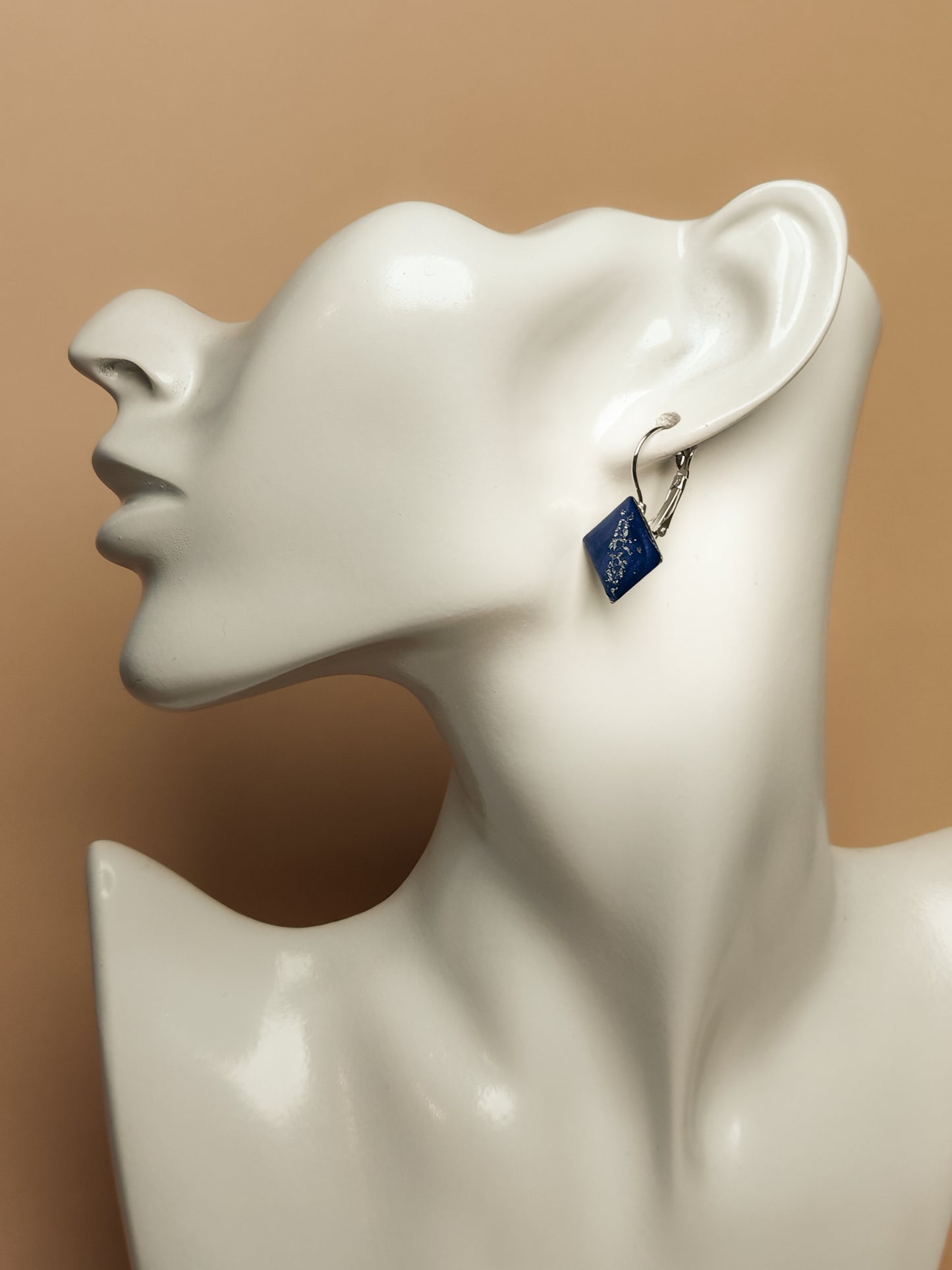 Boucles d’oreilles dormeuses – Cristaux d’argent sur ciel nocturne