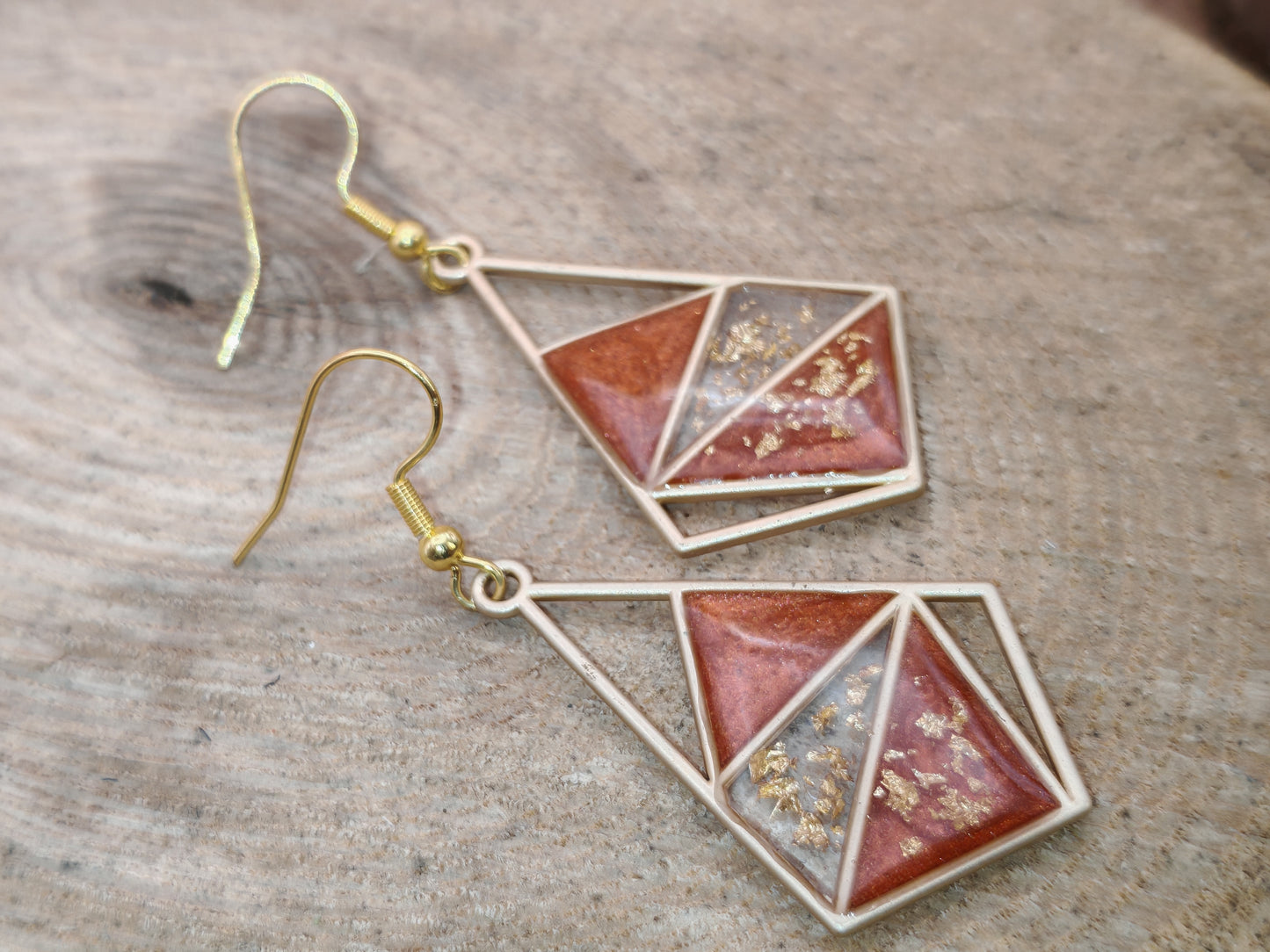 Boucles d’oreilles – Reflets d’Ambre et d’Or