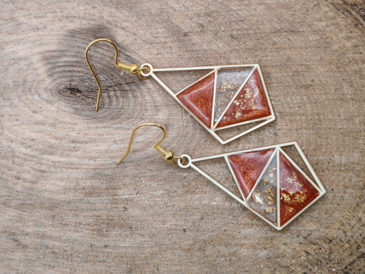 Boucles d’oreilles – Reflets d’Ambre et d’Or