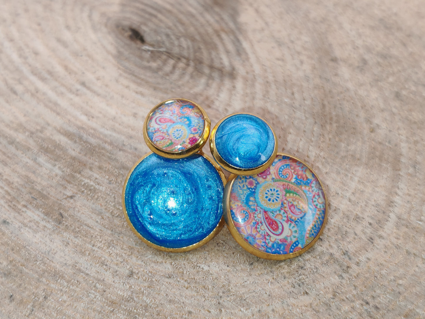 Boucles d’oreilles – Douce union bleutée