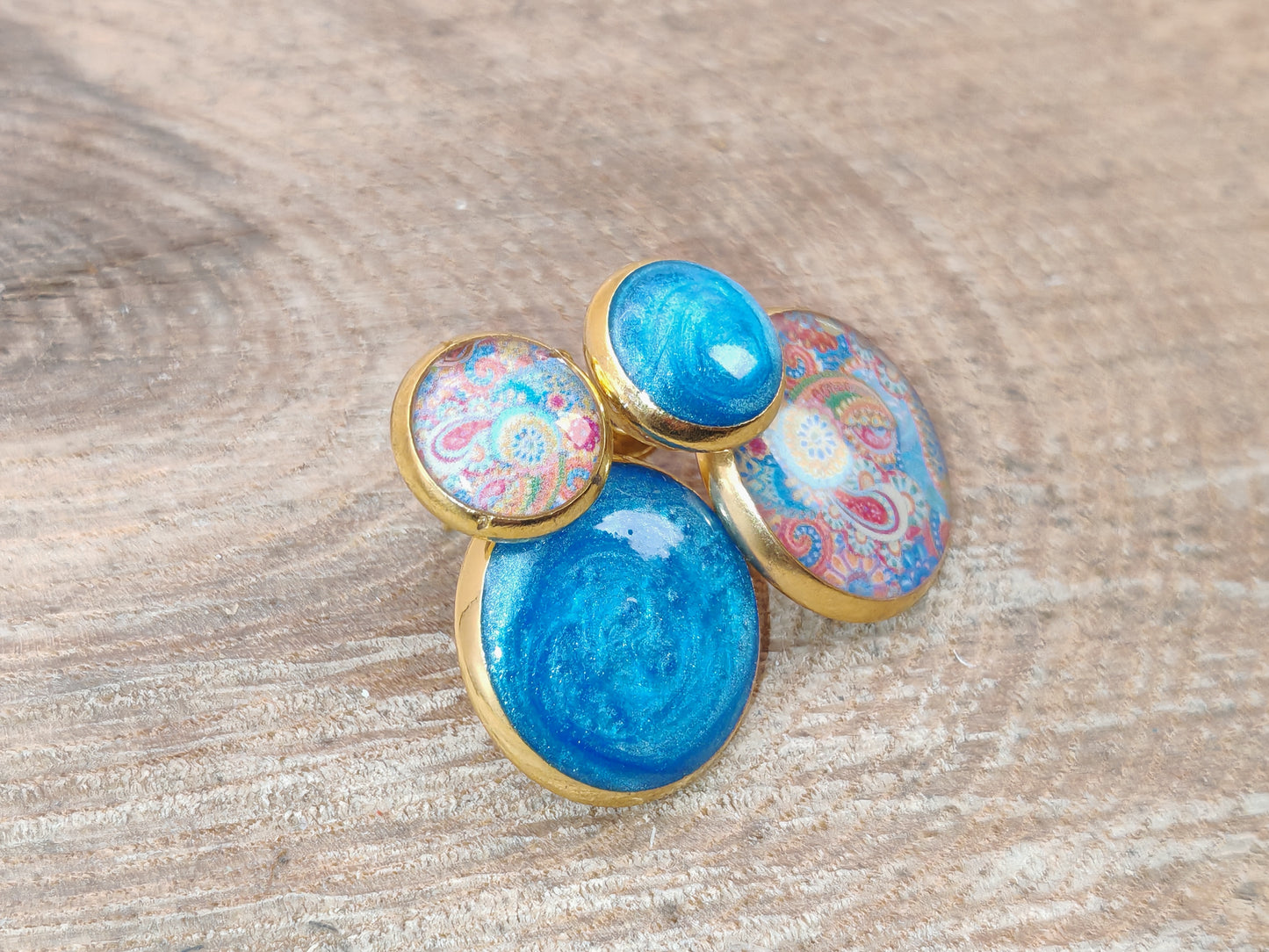 Boucles d’oreilles – Douce union bleutée