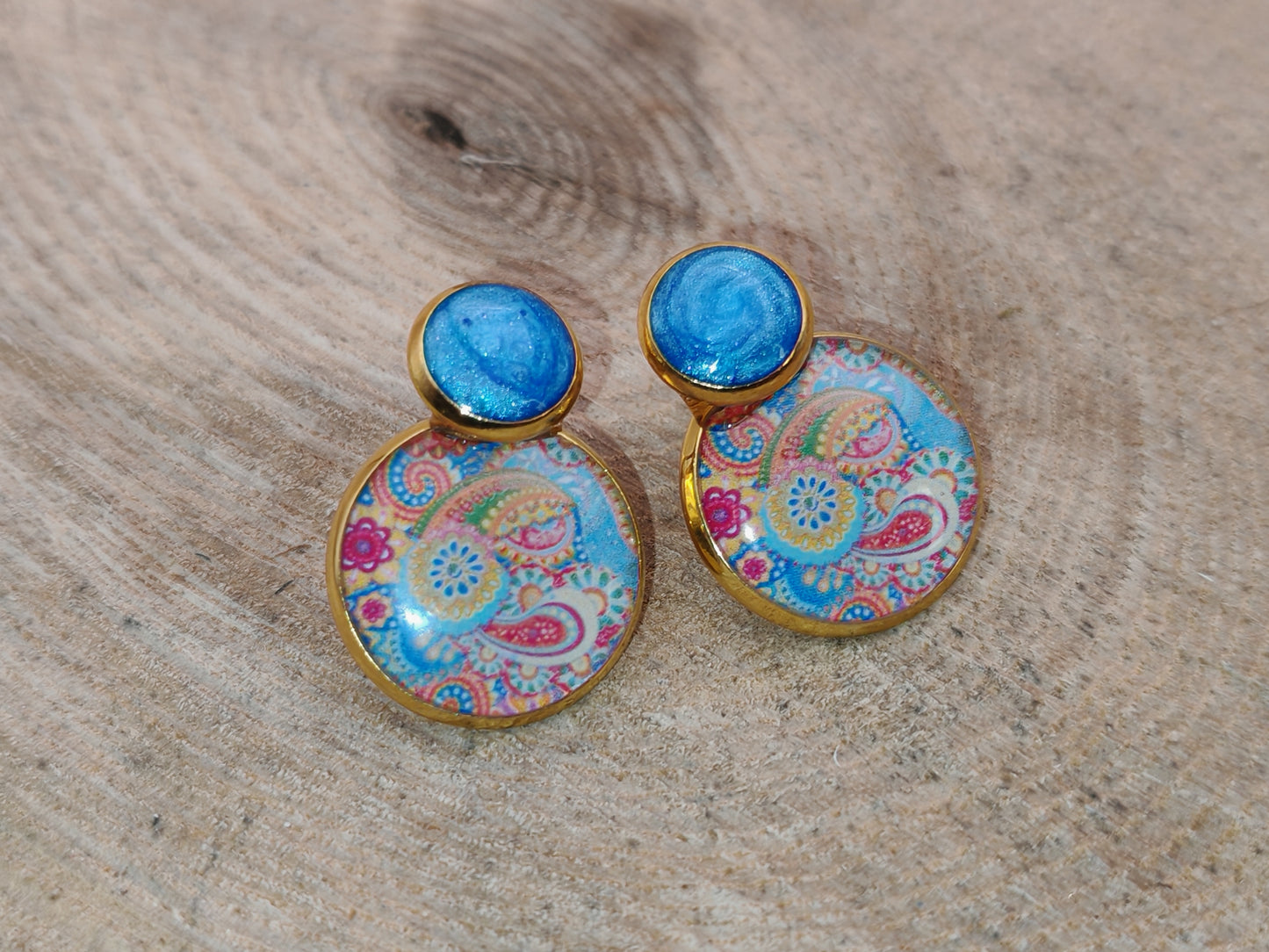 Boucles d’oreilles – Cachemire Azur