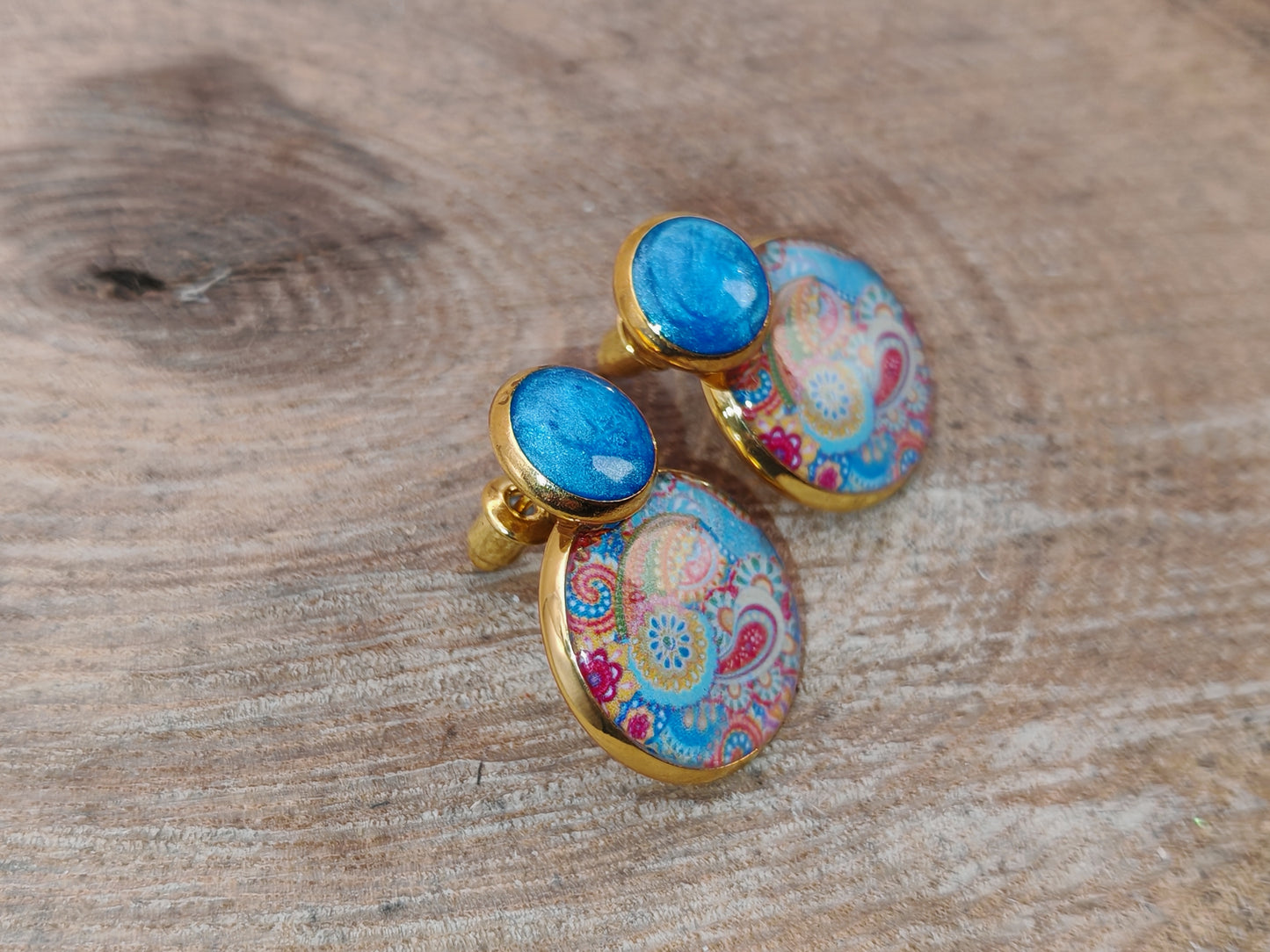 Boucles d’oreilles – Cachemire Azur