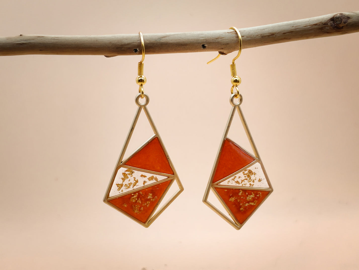 Boucles d’oreilles – Reflets d’Ambre et d’Or